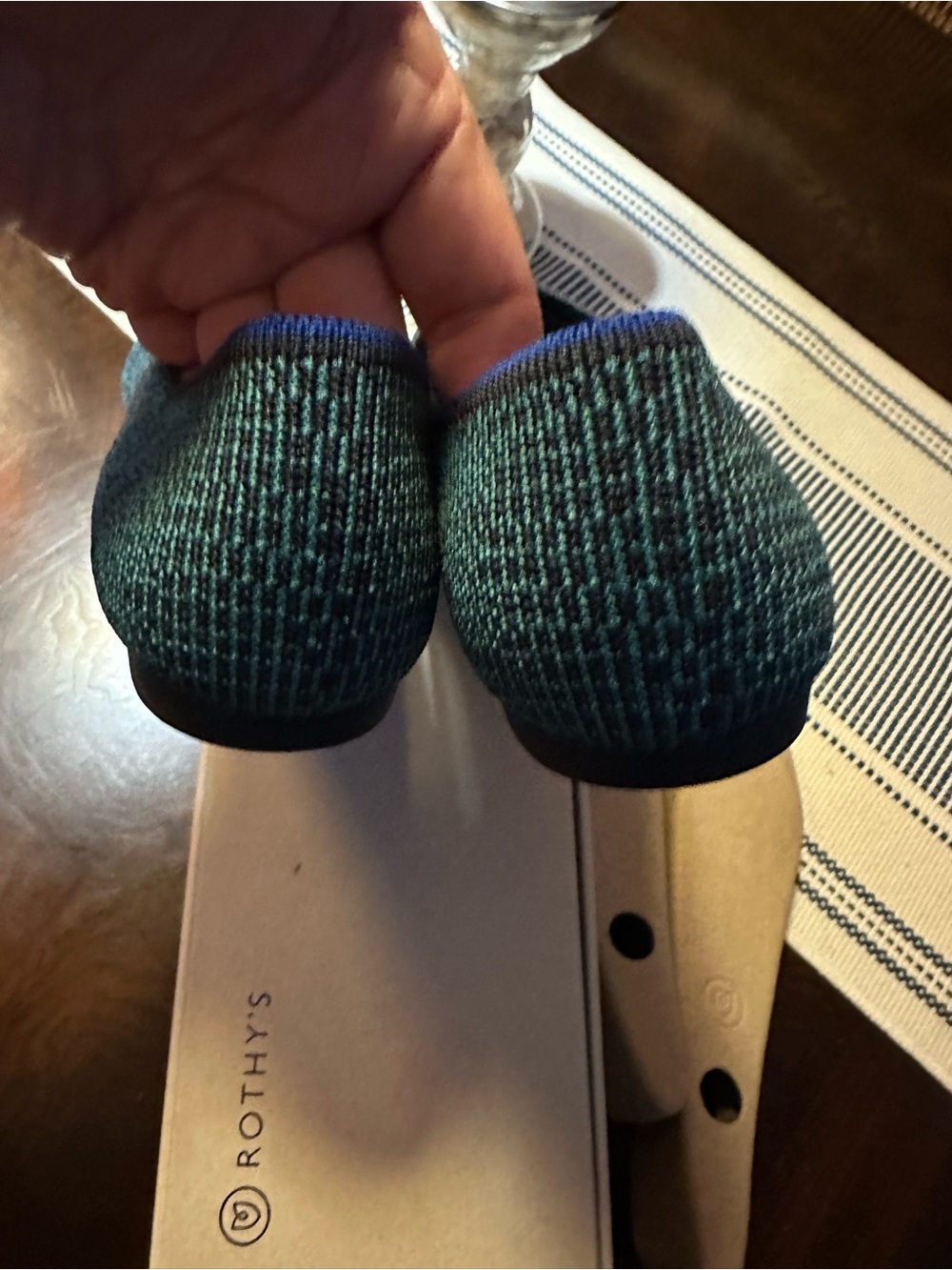 Rothy’s Spruce Python Points  Knit Flats in Teal Size 9.5 - Picture 5 of 7